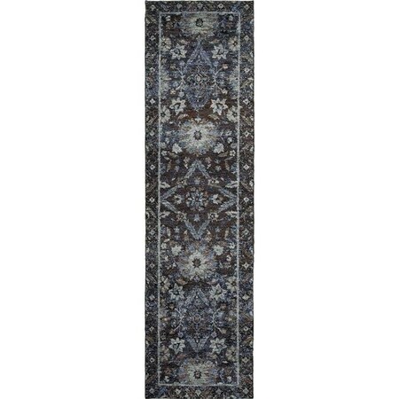Oriental Weavers Oriental Weavers Andorra 7124A 2x8  Runner - Navy/ Blue-Nylon/PolyP A7124A067253ST